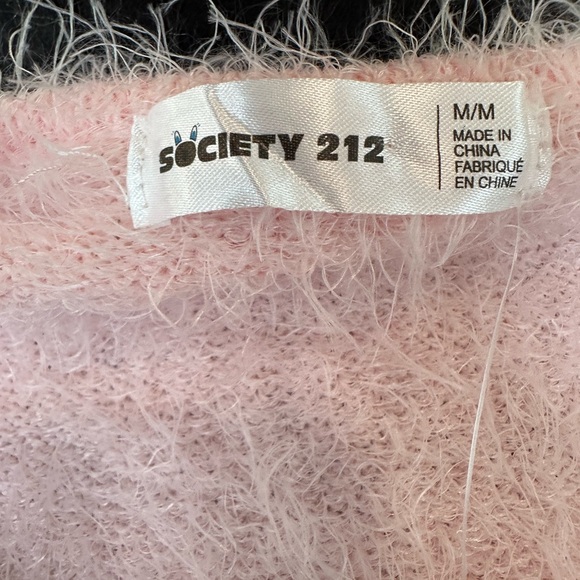 ✨NWT✨ Retired Style‼️ Society 212 Y2K Pink Fuzzy Cropped Sweater - Picture 11 of 14